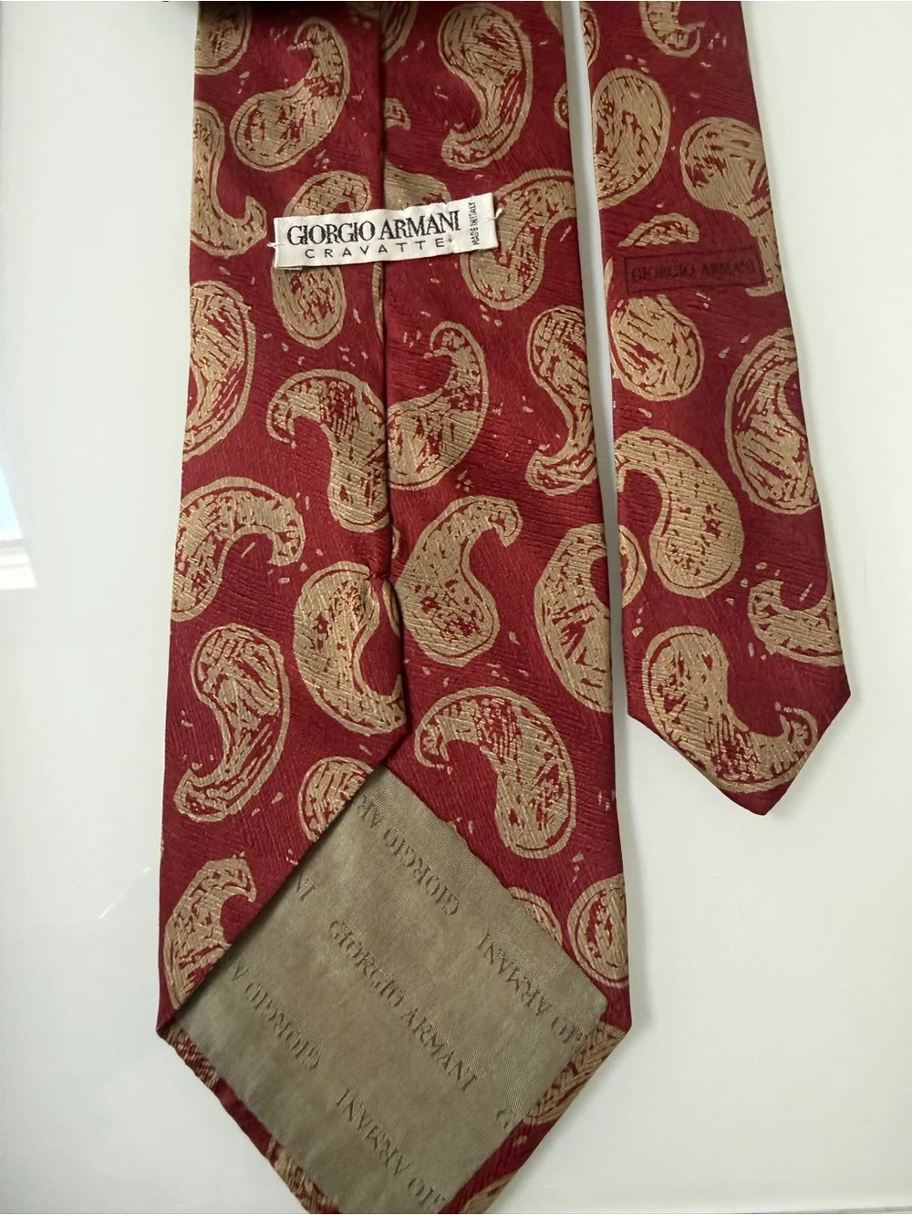 Giorgio Armani Cravatte Men’s 100% Silk Vintage Tie